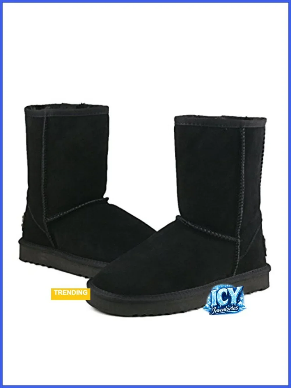 Genuine Suede Waterproof Fur Lined Mid-Calf Snow Boots